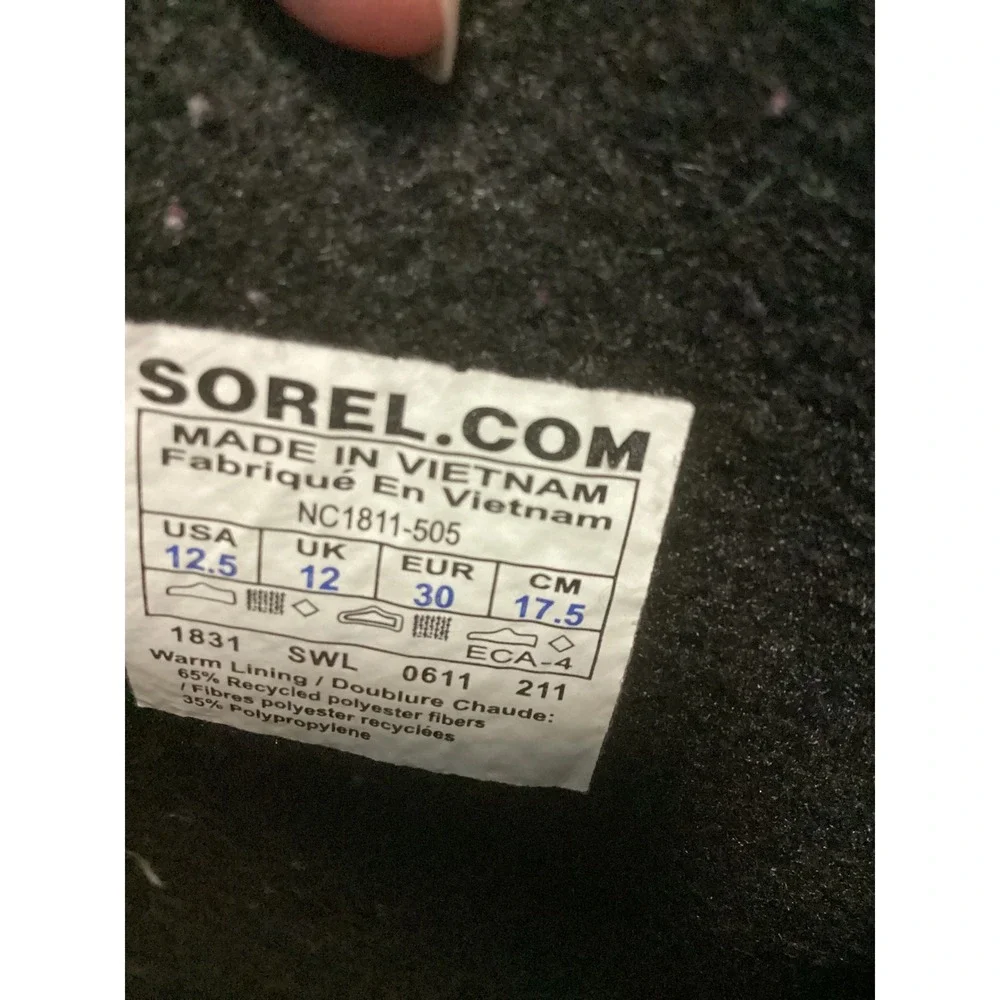 Sorel Snow Boots Kids 12.5 Purple Pink Floral Waterproof Insulated NC1811-505